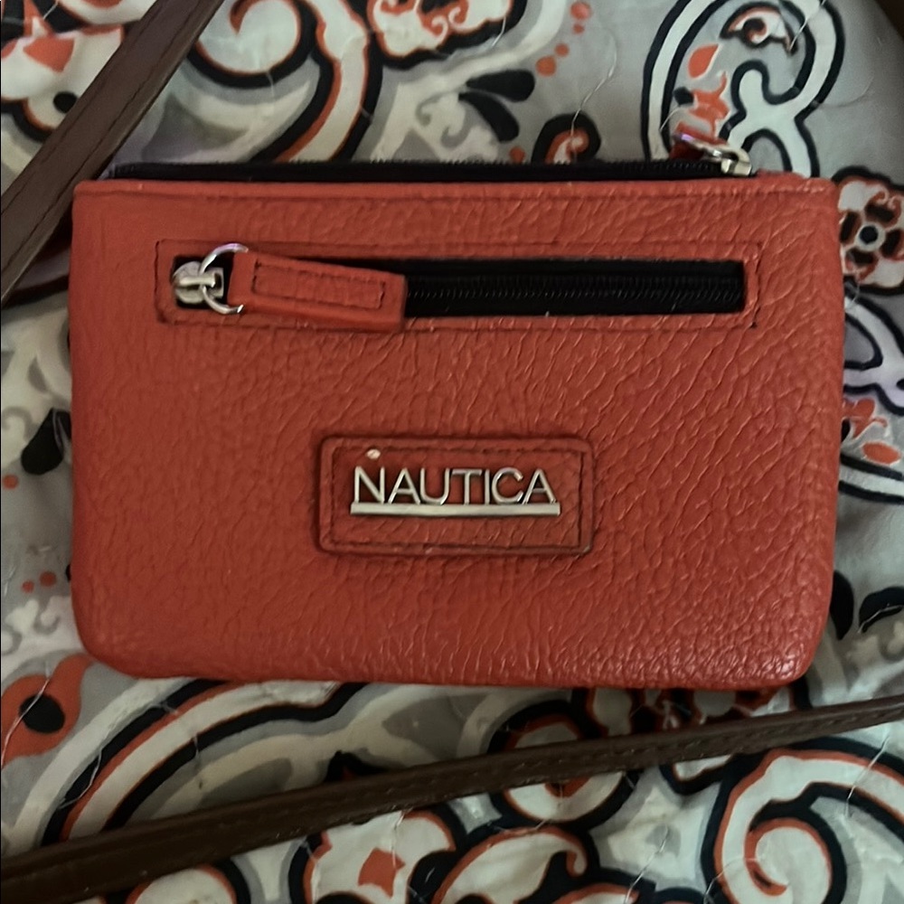 Nautica Red Leather Pouch